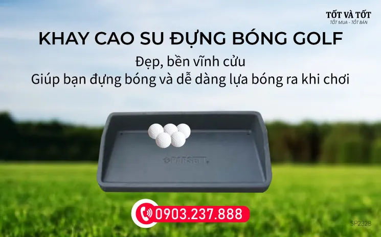 Khay cao su đựng bóng golf bền đẹp.